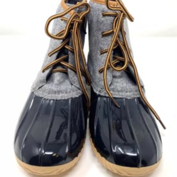 Rue21 Duckie Flannel Winter Snow Rain Women's Boot Lace Up Black Gray Size 8 - Picture 4 of 8